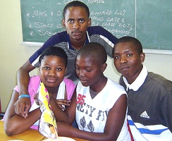 Sinathemba (16Y); front from left to right - Tuliso (17Y); Nontlantla (15Y); Bongani (19Y).